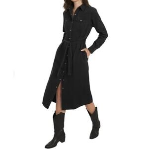 Wrangler Y2K Women's Denim Midi Dress Black Size XS 100% Cotton NWT